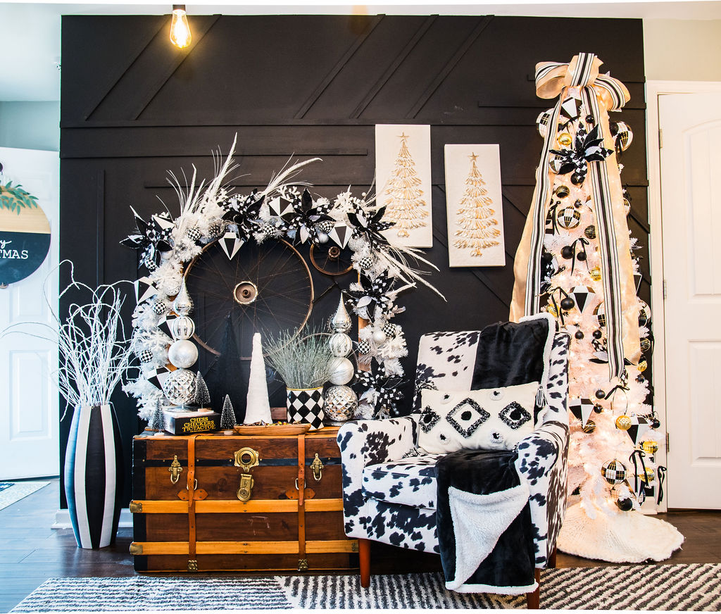 Christmas Coal floral arch arrangement